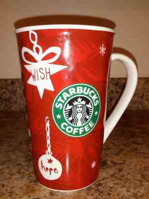 Starbucks 2009 Holiday Christmas Tall Coffee Mug New Bone China - 16 ounce mug - Sold on eBay Nov, 21st 2018 for $10.00