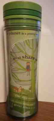 2009 STARBUCKS Green 8 oz. Tumbler Travel Mug Our Planet Is A Pretty Small Place - Sold on eBay Nov, 18th 2018 for $11.99