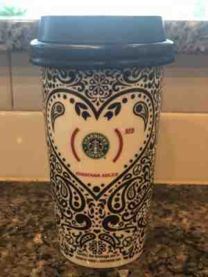 Starbucks Jonathan Adler 2010 Edition RED & Paisley Ceramic Travel Mug Cup NWOT - Sold on eBay Nov, 22nd 2018 for $28.00