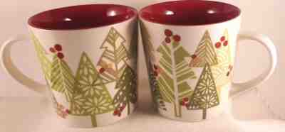 STARBUCKS 2010 CHRISTMAS MUG PINE TREES 2 AVAILABLE  - BEAUTIFUL! - Sold on eBay Nov, 22nd 2018 for $7.95