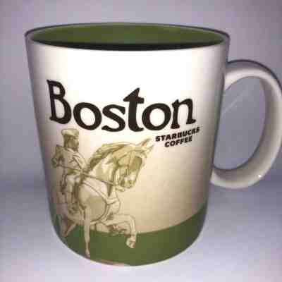 Vintage Starbucks Collector Series Boston Massachusetts Coffee Tea Mug Cup Green - Sold on eBay Nov, 21st 2018 for $10.72