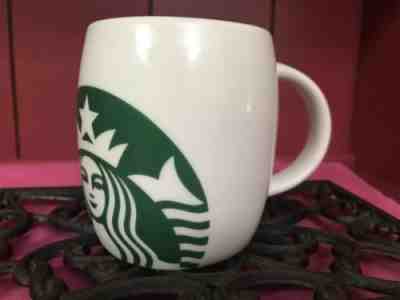 2010 Starbucks Coffee Mug White Barrel Style Green Mermaid Logo 14 oz - Sold on eBay Nov, 19th 2018 for $5.00