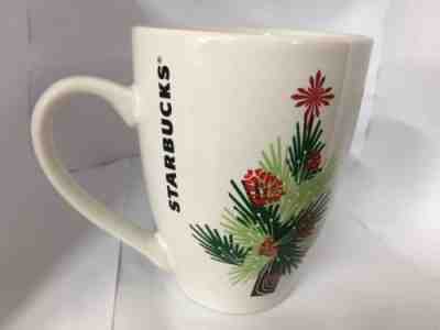 2011 STARBUCKS Christmas Pine Tree  Pinecones Holiday Coffee Mug Cup 16 oz  - Sold on eBay Nov, 22nd 2018 for $8.51