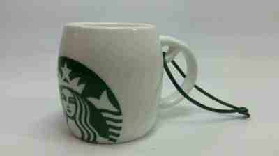 Starbucks 2011 Holiday Ornament  Coffee Mug Cup White/Green Ceramic NEW  - Sold on eBay Nov, 21st 2018 for $16.99