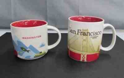2x Starbucks Collectible Mugs : San Francisco 2011 & Washington 2016 - Sold on eBay Nov, 21st 2018 for $17.50