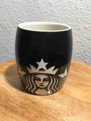 STARBUCKS COFFEE MUG CUP 2011 BARREL LASER BLACK MATTE & WHITE MERMAID 16 oz - Sold on eBay Nov, 20th 2018 for $5.24