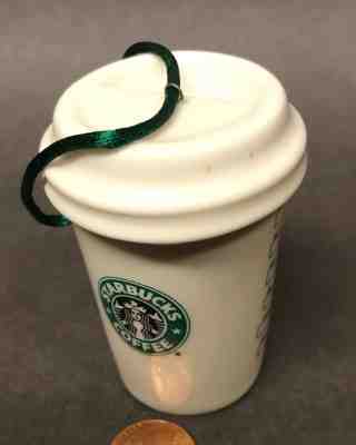 Starbucks Ceramic Green 92' Logo Coffee Cup Holiday Ornament 2011 2.5" Retired - Sold on eBay Nov, 19th 2018 for $7.99