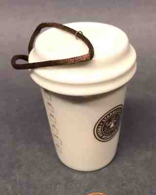 Starbucks Ceramic Brown 71' Logo Coffee Cup Holiday Ornament 2011 2.5" Retired - Sold on eBay Nov, 19th 2018 for $7.99