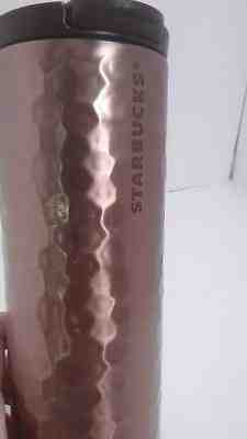 Starbucks 2012 Hammered Rose Gold Stainless Steel Travel Tumbler Mug 16oz Coffee - Sold on eBay Nov, 23rd 2018 for $33.24