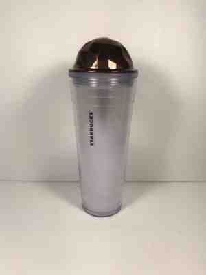 Starbucks 2012 Cold Cup Tumbler w Copper Prism Dome Lid Glitter Straw Ombré 24oz - Sold on eBay Nov, 23rd 2018 for $6.00