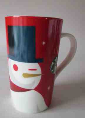 2012 Starbucks Christmas 16 oz Grande Red Coffee Mug  Winking Snowman Mermaid - Sold on eBay Nov, 22nd 2018 for $8.99