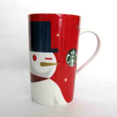 Starbucks Mug Snowman Scarf Holiday Christmas 2012 16 oz Coffee Latte Red White  - Sold on eBay Nov, 21st 2018 for $8.99