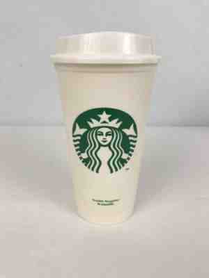 Starbucks Plastic 2012 16oz Travel Cup With Lid Cream White Green - Sold on eBay Nov, 20th 2018 for $7.00