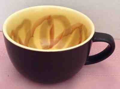 STARBUCKS 2012 Black With  Painted yellow and brown Sunflower inside coffee mug - Sold on eBay Nov, 20th 2018 for $11.00