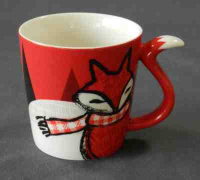 Starbucks 2012 Holiday Fox Mug with Tail Handle - Sold on eBay Nov, 20th 2018 for $6.45