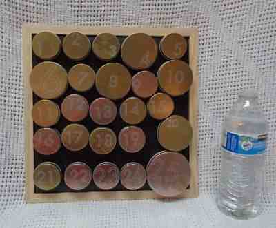 STARBUCKS CHRISTMAS ADVENT CALENDAR 2013 MAGNETIC BOARD NUMBERED TINS GOLD USED - Sold on eBay Nov, 18th 2018 for $19.99