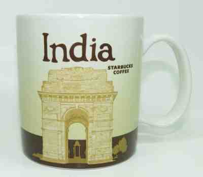 Starbucks 2013 INDIA Collector Series 16oz Coffee Mug / Cup Cricket Player - Sold on eBay Nov, 18th 2018 for $12.99