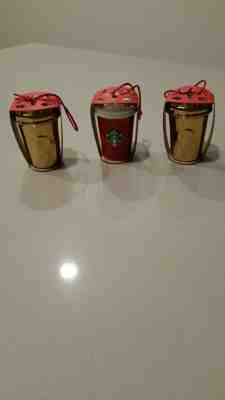Starbucks  Set of 3! 2014 Collectible Ceramic Ornaments - Sold on eBay Nov, 22nd 2018 for $8.99