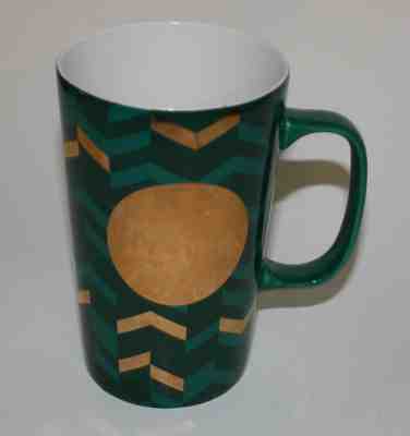 Starbucks Green Mug with Metallic Gold Dot and Chevrons, 2014 16 oz.  - Sold on eBay Nov, 21st 2018 for $4.50