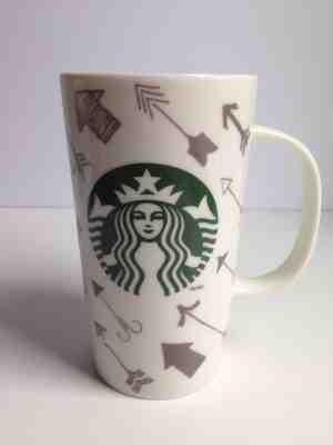 Starbucks Coffee Latte Tea Mug Cup 16oz Valentine’s Day Arrows Heart Love, 2014 - Sold on eBay Nov, 20th 2018 for $23.80