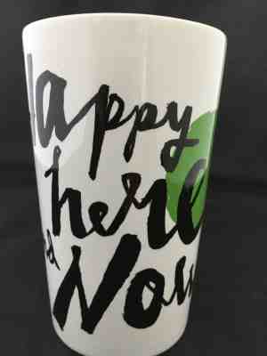 Starbucks Coffee Tall Mug 16 oz Happy Here and Now Dot Collection 2014 - Sold on eBay Nov, 20th 2018 for $8.50