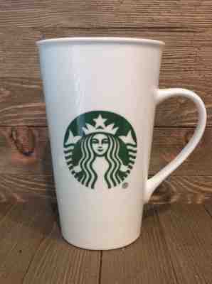 Starbucks Green White Siren Mermaid Logo 2015 Tall White Ceramic Coffee Mug 16oz - Sold on eBay Nov, 23rd 2018 for $15.00