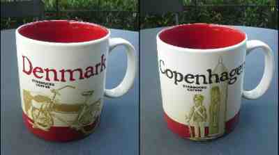 2 Original Starbucks City Mugs 16 oz DENMARK & COPENHAGEN Series 2015-2017 - Sold on eBay Nov, 22nd 2018 for $40.00