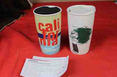 Starbucks - Boy Finger Painting - 2015 -  & CALIFORNIA  12 oz Tumbler Mug Cup - Sold on eBay Nov, 21st 2018 for $19.79