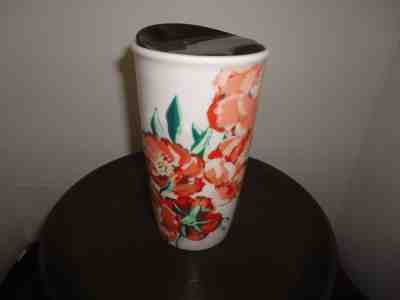 Starbucks 2015 Pink/Red Floral Flowers Travel Cup with Lid  - Sold on eBay Nov, 20th 2018 for $9.95