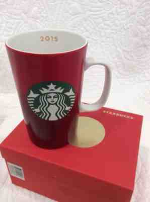 Starbucks 2015 Red Holiday Christmas Tall 16 oz. Mug Cup - Sold on eBay Nov, 20th 2018 for $23.00