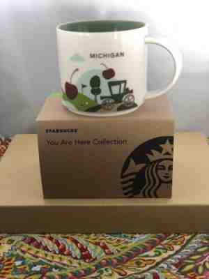 Starbucks Michigan You Are Here State Collectible Coffee Cup NIB Mug 14 Oz 2015 - Sold on eBay Nov, 20th 2018 for $13.99