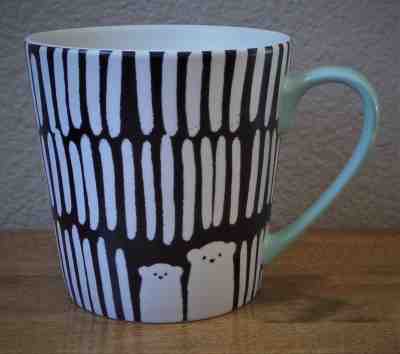 2016 Starbucks Holiday POLAR BEAR Mug - White Black Green Handle - 12 oz. - Sold on eBay Nov, 23rd 2018 for $16.00