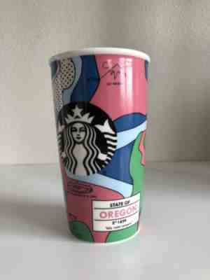 New 2016 Starbucks Misprint Oregon Travel 12OZ Tumbler Ceramic Cup Mug - Rare - Sold on eBay Nov, 23rd 2018 for $29.99