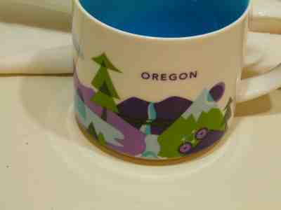 2016 STARBUCKS OREGON YOU ARE HERE COLLECTION COFFEE MUG Green Trees Waterfalls - Sold on eBay Nov, 23rd 2018 for $9.85