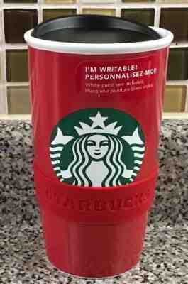 Starbucks Coffee 2016 Red I'm Writable Personalize Pen Mug Tumbler Cup 12oz New