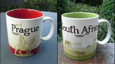 2 Original Starbucks City Mug 16 oz Prague & South Africa Series 2016-2017 - Sold on eBay Nov, 21st 2018 for $42.00