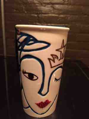 Starbucks 2016 Anniversary Siren Travel Tumbler Mug W Red Swarovski Crystal Lips - Sold on eBay Nov, 21st 2018 for $40.00