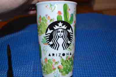NWT Starbucks 2016 Arizona Ceramic Double Wall 12 oz Tumbler Travel Mug. - Sold on eBay Nov, 21st 2018 for $50.00