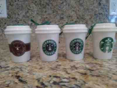  Lot of 4 2016 Starbucks Siren Mermaid Logo Ceramic Christmas Ornaments  - Sold on eBay Nov, 21st 2018 for $7.50