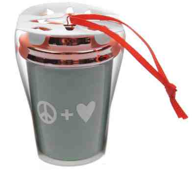 Starbucks 2017 Peace + Love Holiday Christmas Ornament Mint/Rose Gold Cup/Mug - Sold on eBay Nov, 23rd 2018 for $7.49