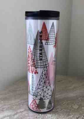 NEW Starbucks Christmas WINTER TREE Thermos Tumbler 16OZ Sealing Twist Lid 2017 - Sold on eBay Nov, 22nd 2018 for $4.99