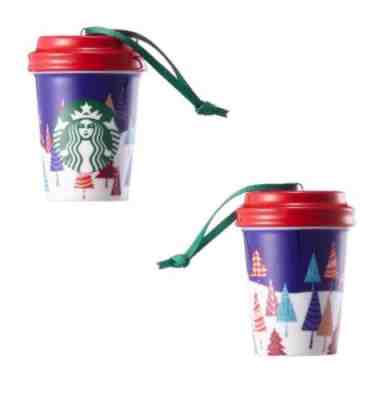 Starbucks 2017 Christmas Holiday Navy Blue Night Forest Tree Ornament -No Card - Sold on eBay Nov, 22nd 2018 for $19.99