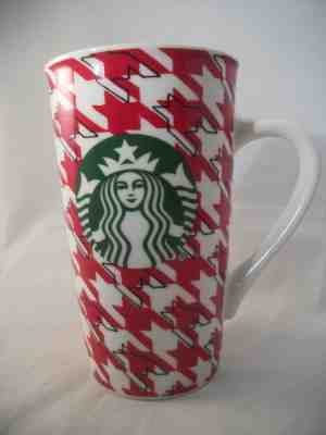 Starbucks 2017 16 oz Holiday Red Houndstooth Coffee Mug Cup - Sold on eBay Nov, 20th 2018 for $9.99