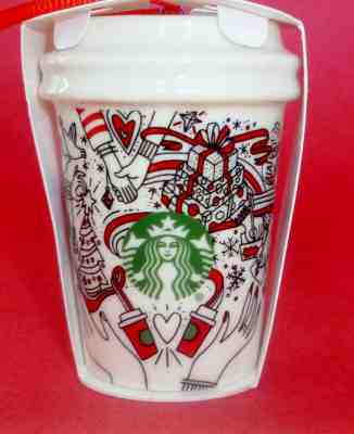 Starbucks Ornament Christmas Holiday Siren Dot 2017 Ceramic To Go Cup New  - Sold on eBay Nov, 20th 2018 for $12.99