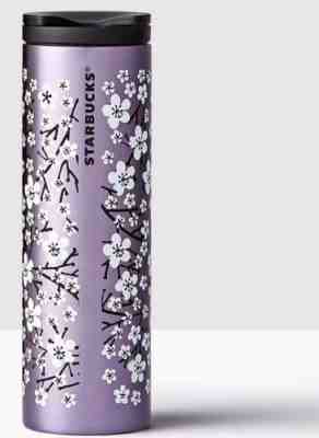 NEW 2017 Starbucks Sakura Cherry Blossom Stainless Steel Tumbler Purple 16 oz - Sold on eBay Nov, 19th 2018 for $69.99
