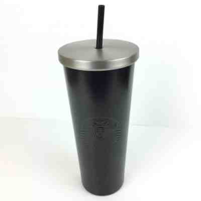 NEW 2017 Starbucks Matte Black Stainless Steel Tumbler 24oz Venti Cold Cup LE - Sold on eBay Nov, 19th 2018 for $35.00