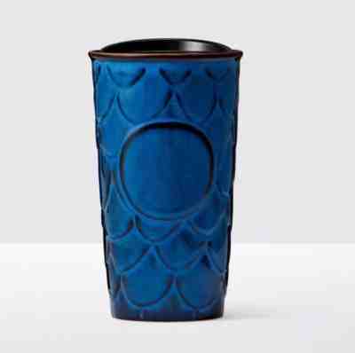STARBUCKS LE Anniversary Blue Scales Double Wall Traveler Tumbler 2017 NEW - Sold on eBay Nov, 19th 2018 for $29.99