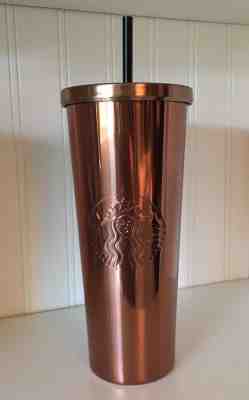 Starbucks Tumbler 2017 Stainless Steel Hot/Cold 24oz NWT Copper Venti Rose Gold - Sold on eBay Nov, 19th 2018 for $49.99
