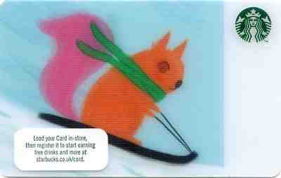 U.K. Starbucks card  NEW * Christmas 2018 / Squirrel * 3D card - EXCELLENT - Sold on eBay Nov, 23rd 2018 for $4.45
