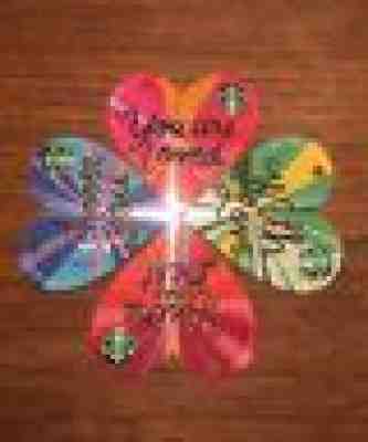 New Starbucks China 2018 V-day Heart Shaped SVC Gift Card Set Of 4 RMB300 - Sold on eBay Nov, 23rd 2018 for $19.99
